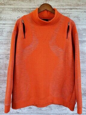 Nike Women City Ready Mock Neck Tech Pack Oversized Running Sweatshirt Orange